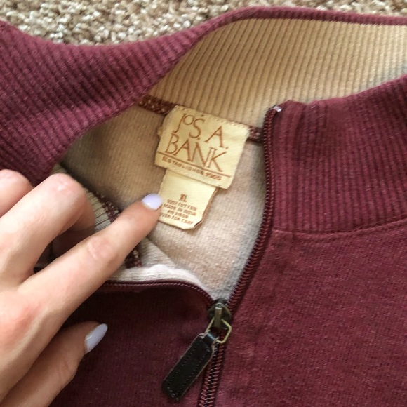 Jos A Banks maroon quarter zip - Picture 2 of 2